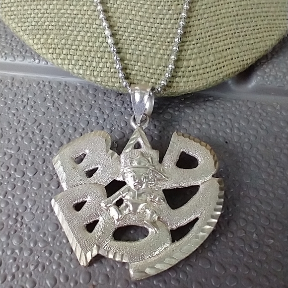 Other - Men's silver tone bad boy necklace.